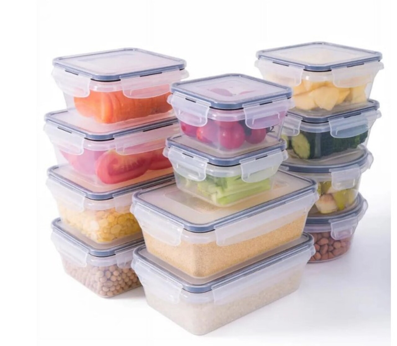 Reusable Microwave Plastic 12 Container Food Storage Set